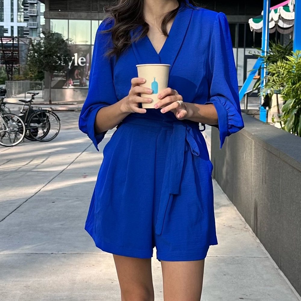 Monteau Los Angeles Romper Small Deep Blue